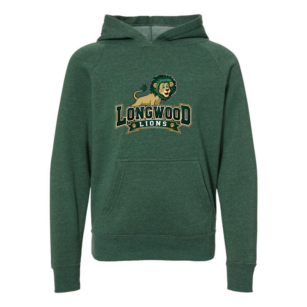 Youth Lightweight Special Blend Raglan Hooded Sweatshirt - Moss - Ridge Elementary