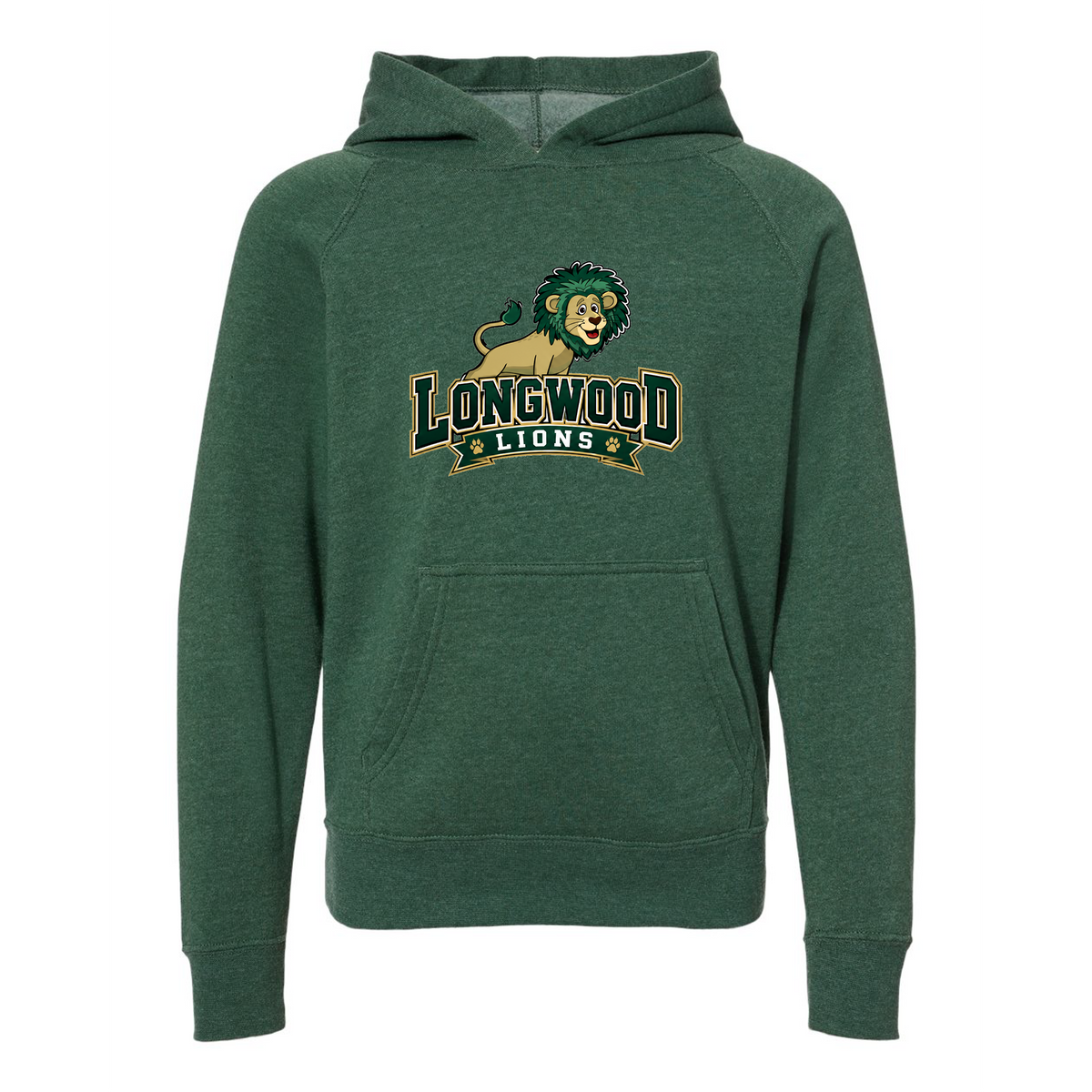 Youth Lightweight Special Blend Raglan Hooded Sweatshirt - Moss - Ridge Elementary