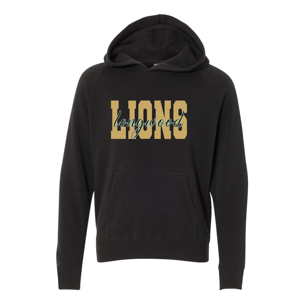 Youth Lightweight Special Blend Raglan Hooded Sweatshirt - Black - Ridge Elementary