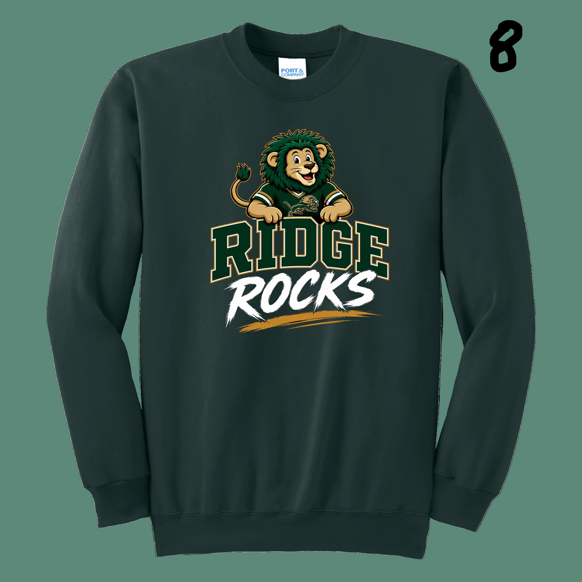 Adult Unisex Essential Fleece Crewneck Sweatshirt - Dark Green - Ridge Elementary