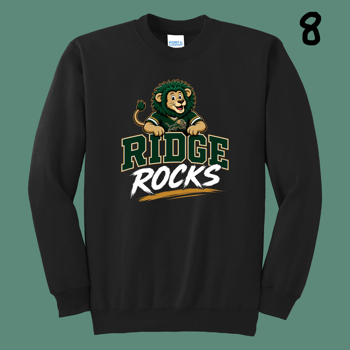 Adult Unisex Essential Fleece Crewneck Sweatshirt - Black - Ridge Elementary
