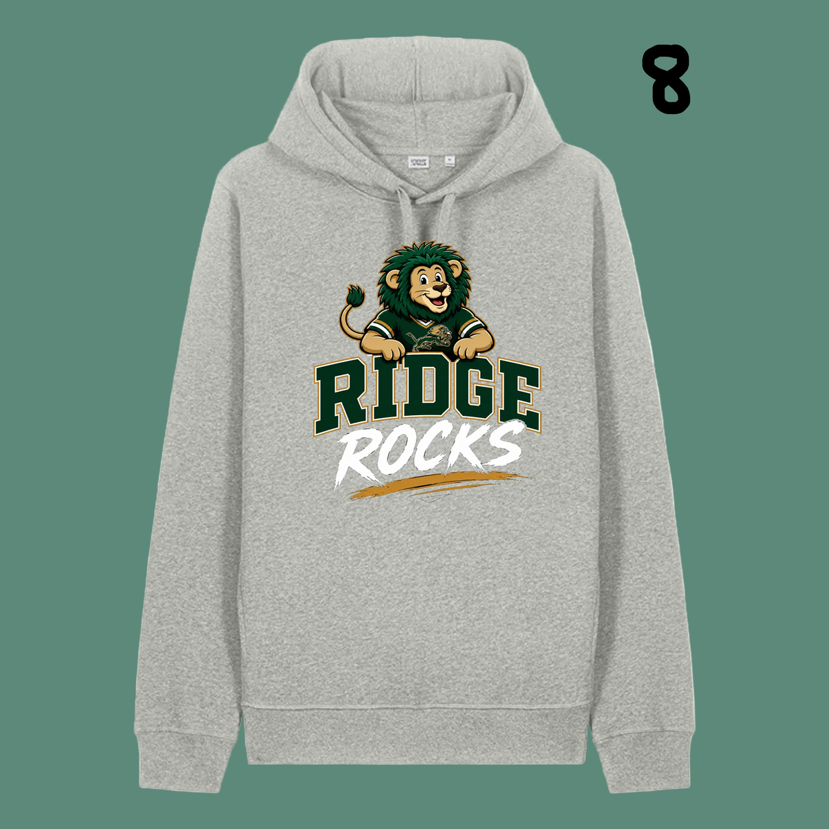 Adult Unisex Sounder Hooded Sweatshirt - Heather Gray - Ridge Elementary